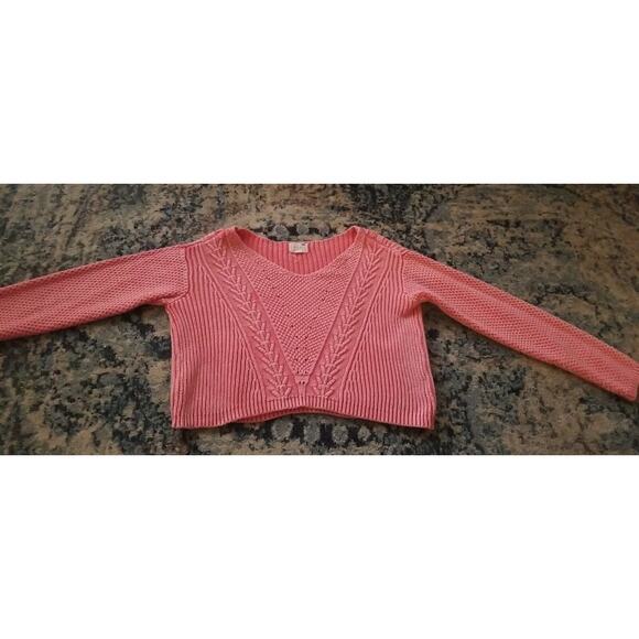 L.A. Hearts Women's Girls Sweater crop top Long Sleeve Knit Pink/Orange Size M - Picture 6 of 13